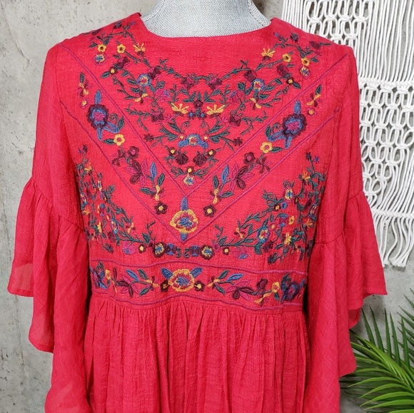 Altar'd State Berry Berry Embroidered Dress - Picture 4 of 7